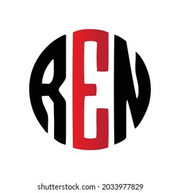 REN monogram initial letters logo Design Vector