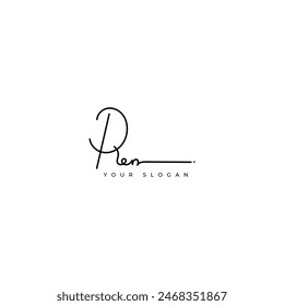 Ren name signature logo vector design