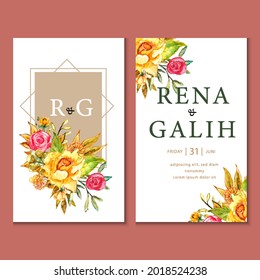 Rena  Galih hand painted wedding invitation