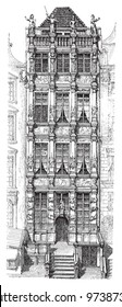 Renaissance architecture / Vintage illustration from Meyers Konversations-Lexikon 1897