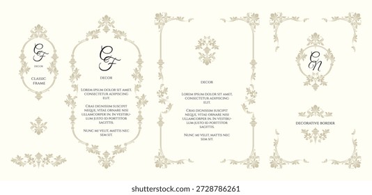 Сollection of Renaissance decor. Ornaments and borders.