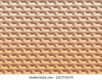 Renaissance facade geometric pattern,Yellow and brown seamless background, vector illustration