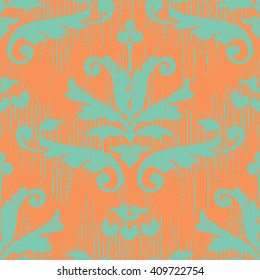 Renaissance ornament botanical damask pattern seamless vector background tile
