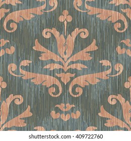 Renaissance ornament botanical damask pattern seamless vector background tile
