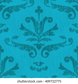 Renaissance ornament botanical damask pattern seamless vector background tile