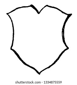 Renaissance Shield shape of a shield or escutcheon, vintage line drawing or engraving illustration.