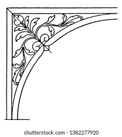 Renaissance Spanrail Panel is a plinth or base of a column, vintage line drawing or engraving.