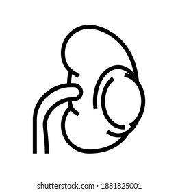 Renal Cyst Line Icon Vector. Renal Cyst Sign. Isolated Contour Symbol Black Illustration