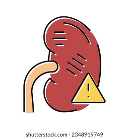 Farbsymbol für Nierenversagen, Vektorgrafik. Nierenversagen einzelne Symbolillustration