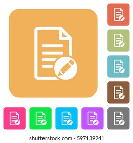 Rename document flat icons on rounded square vivid color backgrounds.