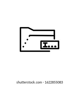 rename folder icon design line style. Perfect for application, web, logo and presentation template