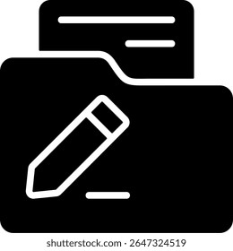 Rename Folder Modern Black Icon Design