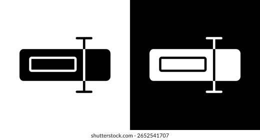 Icono de cambio de nombre en versión plana sobre fondo blanco y negro