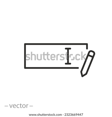 rename icon, line symbol on white background - editable stroke vector illustration eps10