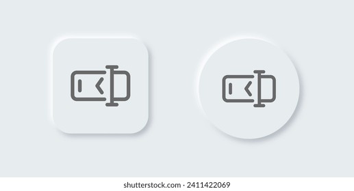 Rename line icon in neomorphic design style. Write signs vector illustration.