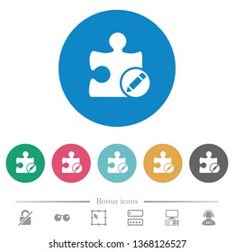 Rename plugin flat white icons on round color backgrounds. 6 bonus icons included.