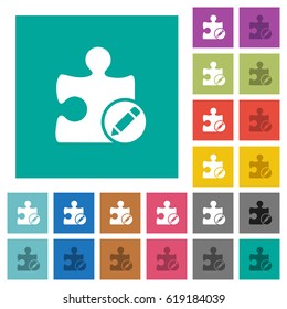 Rename plugin multi colored flat icons on plain square backgrounds. Included white and darker icon variations for hover or active effects.