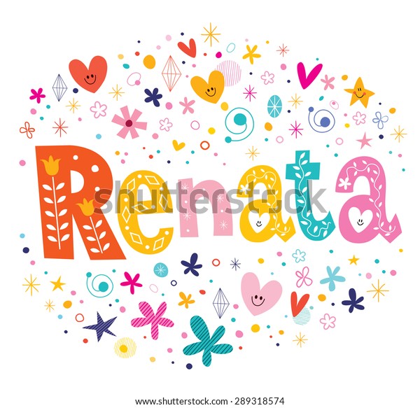 Vector de stock (libre de regalías) sobre Renata Girls Name Decorative