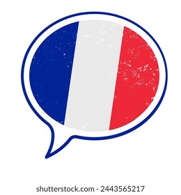 rench, speaking French, translation - vector illustration	