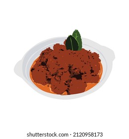 Rendang Indonesian Food Design Vector