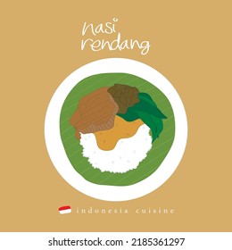 Rendang Padang Asia Food Illustration