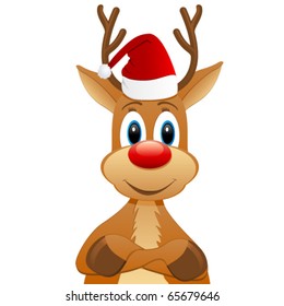 rendeer with Santa hat