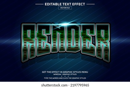 Render 3D editable text effect template