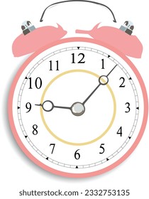 render alarm clock hurry up, ringing watches with flash lightnings. Morning alert, time countdown, last chance sale or deadline concept, Illustration in cartoon plastic style on white background