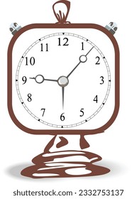 render alarm clock hurry up, ringing watches with flash lightnings. Morning alert, time countdown, last chance sale or deadline concept, Illustration in cartoon plastic style on white background