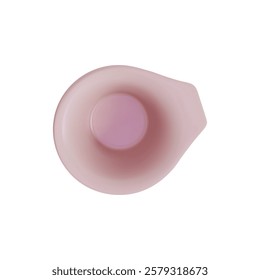 Render of beige empty bowl. top view. Vector 3d illustration on isolated white background