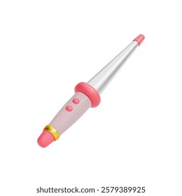 Render of cone-shaped hair curling iron. modern look. Vector 3d illustration on isolated white background
