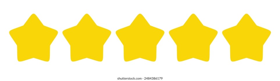 Render glossy stars isolated on white background vector illustration. Rating Star, survey or review concept.