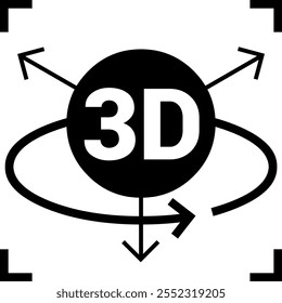Icono de renderizado. Ilustración vectorial. Clipart de símbolo que representa la tridimensionalidad.