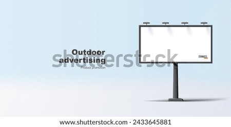 Render Style outdoor highway billboard for advertising OOH poster print, large canvas with lights