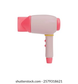 Render of stylish silent hair dryer. Vector illustration on isolated white background