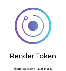 Icono de cifrado de token de representación. Símbolo RNDR. Icono de vector criptodivisa. Ilustración de vector plano - Vector
