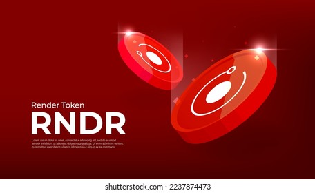 Render Token (RNDR) coin cryptocurrency concept banner background.