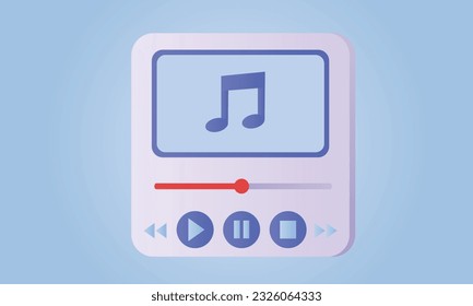 Representación del concepto de reproductor de música de audio. controles de reproducción de medios de audio.Ilustración de diseño de vectores.