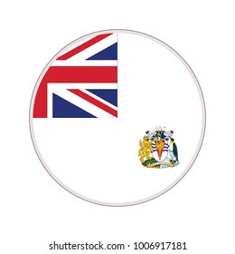 Rendering of British Antarctic Territory button with flag on gray background.