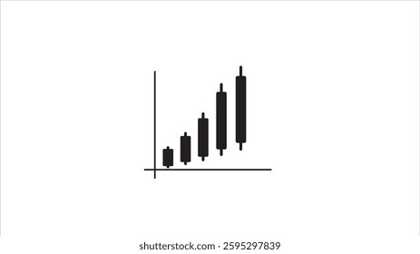 rendering candle stick bar chart on white background.