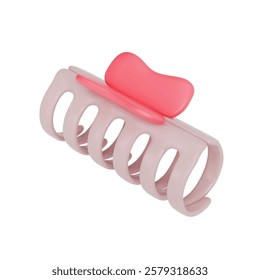 A rendering of a hair crab. A hair clip to create a hairstyle. Vector 3d illustration on isolated white background