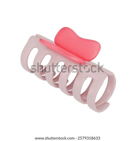 A rendering of a hair crab. A hair clip to create a hairstyle. Vector 3d illustration on isolated white background