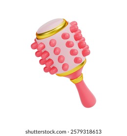 A rendering of a round hair brush. Vector 3d illustration on isolated white background