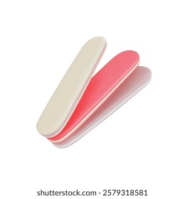 A rendering of a set of nail files or nail buffs. Vector 3d illustration on isolated white background