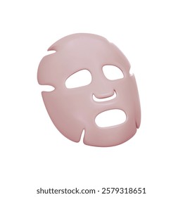 A rendering of a silicone or cloth face mask. For skin care and nourishment. Vector illustration in 3d style on isolated white background