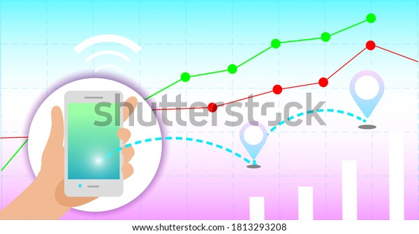 rendering Stock market online business concept.\
business Graph