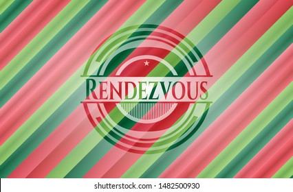 Rendezvous christmas emblem background. Vector Illustration. Detailed.