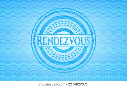 Rendezvous hellblaue Wasserwelle, symbolischer Hintergrund. Vektorgrafik. Detaillierte Angaben. 