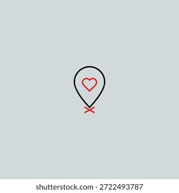 Rendezvous meeting point icon flat vector design.