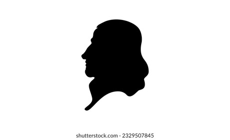 Rene Descartes Silhouette, hochwertiger Vektorgrafik